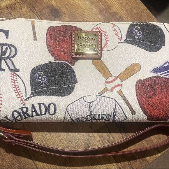 Dooney & Bourke Handbags - Dooney & Bourke Baseball Themed Wallet - White and Red